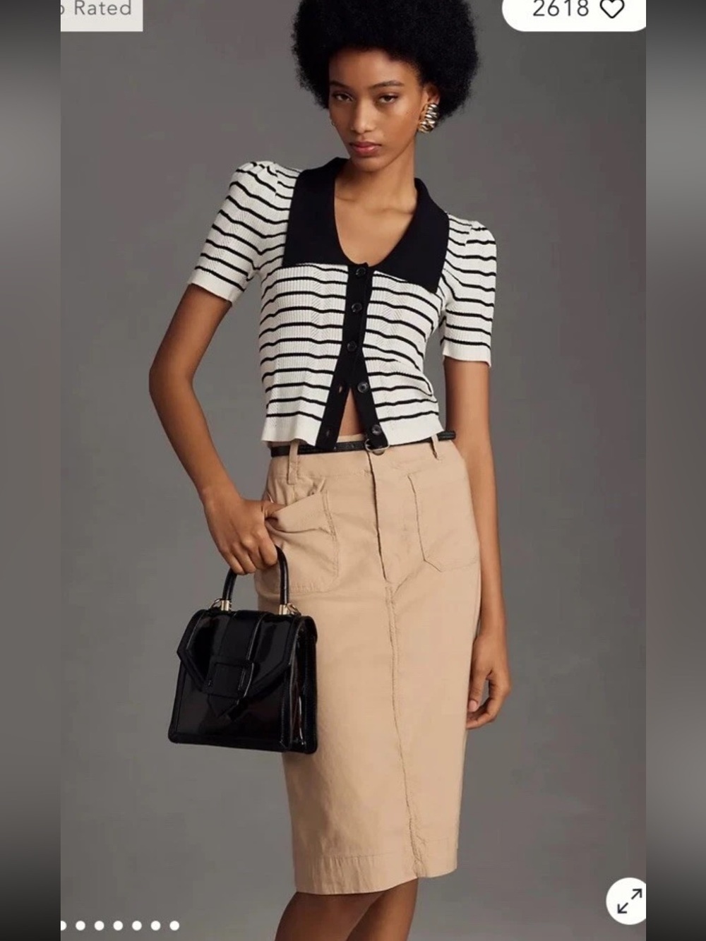 Maeve Anthropologie The Colette Tan Midi Skirt in Warm Wheat size S